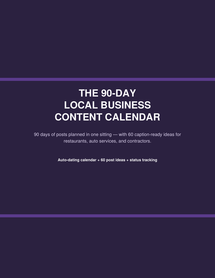 The 90-Day Local Business Content Calendar