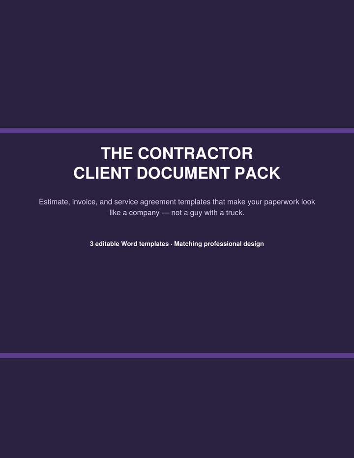 The Contractor Client Document Pack