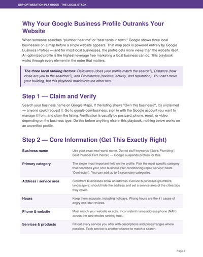 The Google Business Profile Playbook