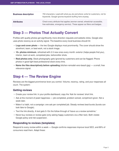 The Google Business Profile Playbook