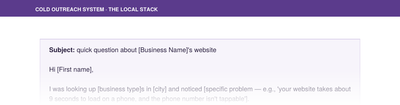 The Cold Outreach System for Local Freelancers