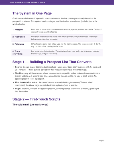 The Cold Outreach System for Local Freelancers